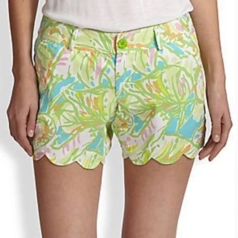 Lilly Pulitzer The Buttercup‎ Scalloped Hem Shorts Women's Size 00 Elephant Ears
